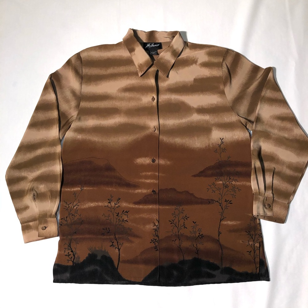 Brown Button down Blouse